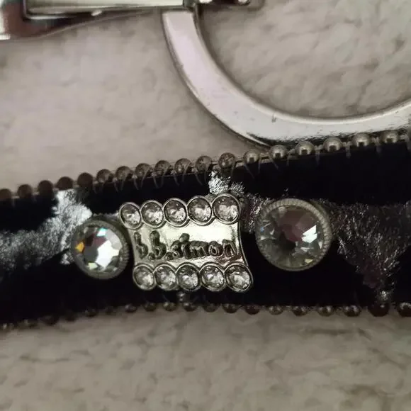 B.B.SIMON Rhinestone Cowhide Leather Pony Hair Belt Size SMALL display picture 3